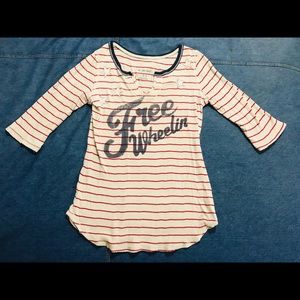 Free Wheelin' Retro Stripe Shirt